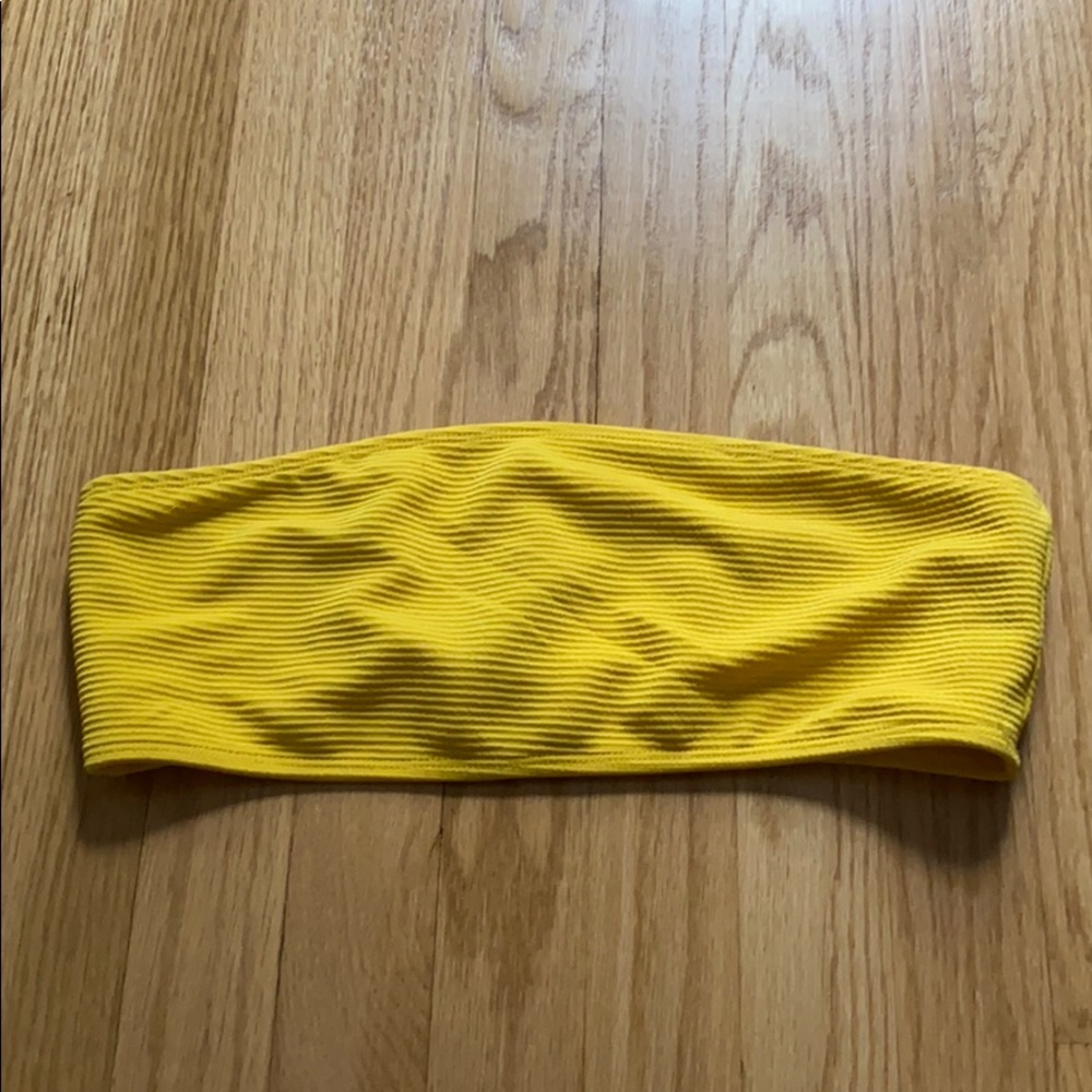 Zaful ribbed bandeau bikini top